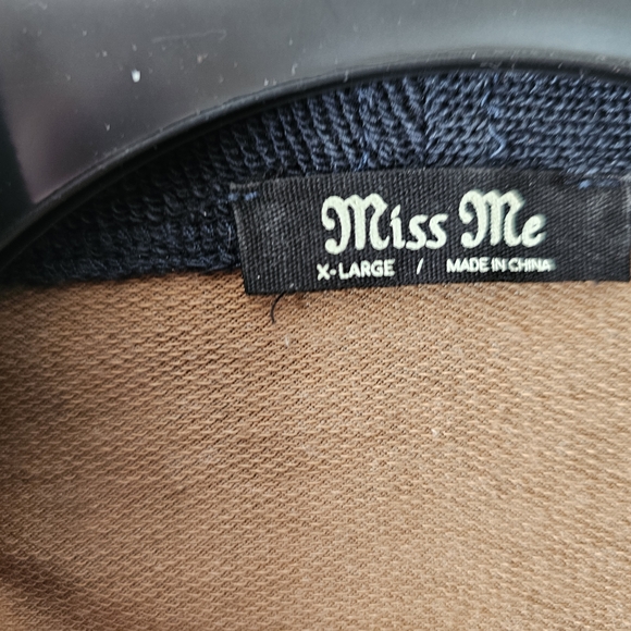 Miss Me Navy and Tan Cardigan - Picture 4 of 5
